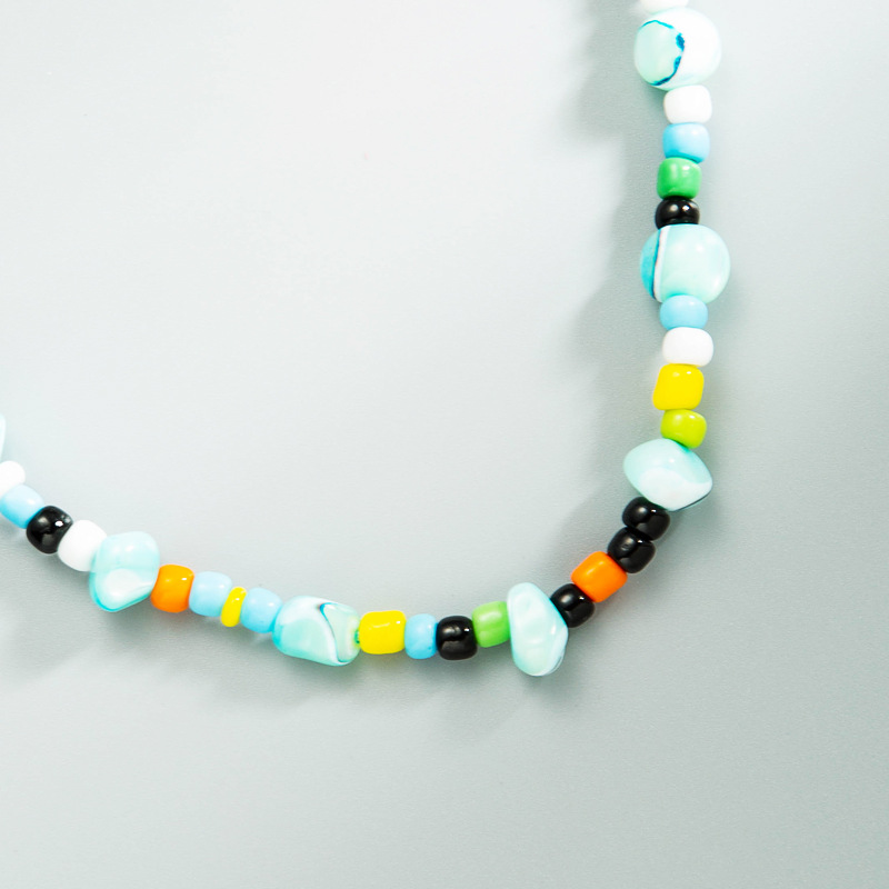 Fashion Irregular Color Beads Turquoise Pendant Necklace display picture 7