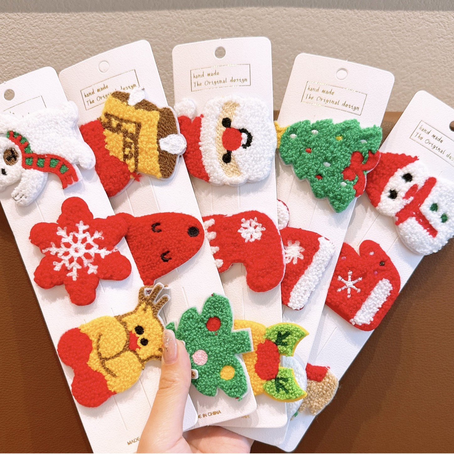 2024 niños navidad pinas de pelo dibujos animados adorables árbol de Papá Noel sombrero muñeco de nieve adornamientos de cabello otoño invierno sombrero