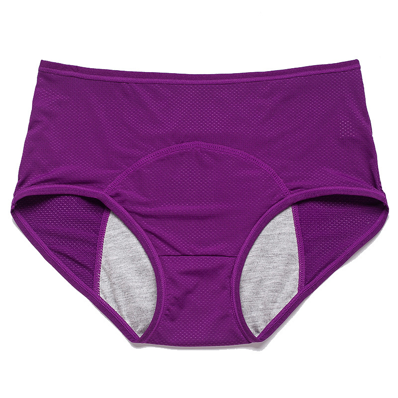 2026 nuevo color sólido multicolor de malla transpirable de cintura media y alta pantalones menstruales de mujer antes y después de la ropa interior fisiológica a prueba de fugas