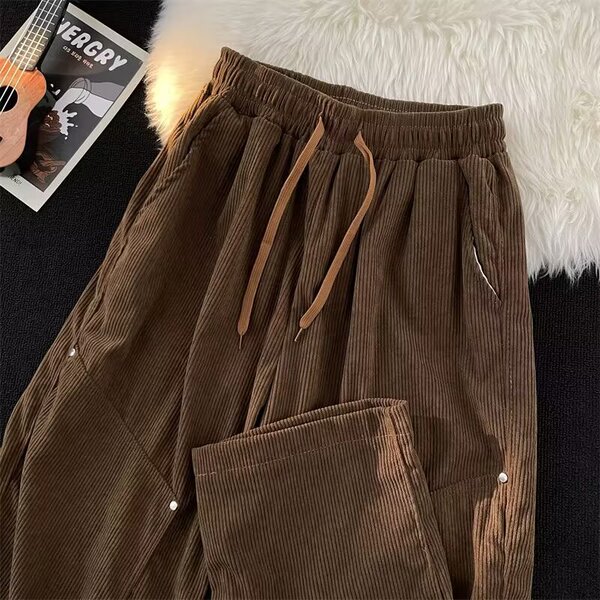 autumn corduroy solid color fashionable men's trousers