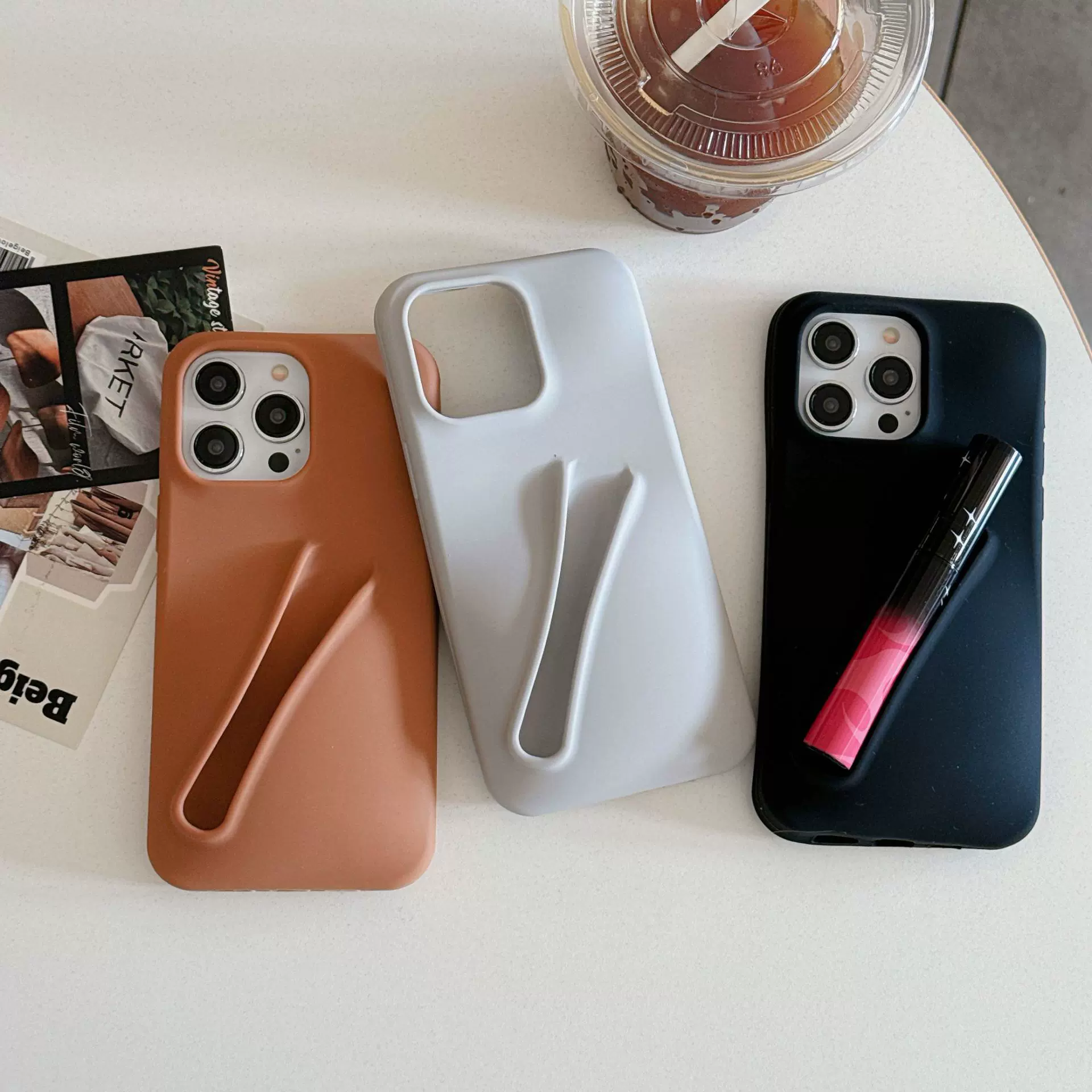 海莉同款可放口红唇釉iPhone15苹果14手机壳13立体12硅胶11创意爆
