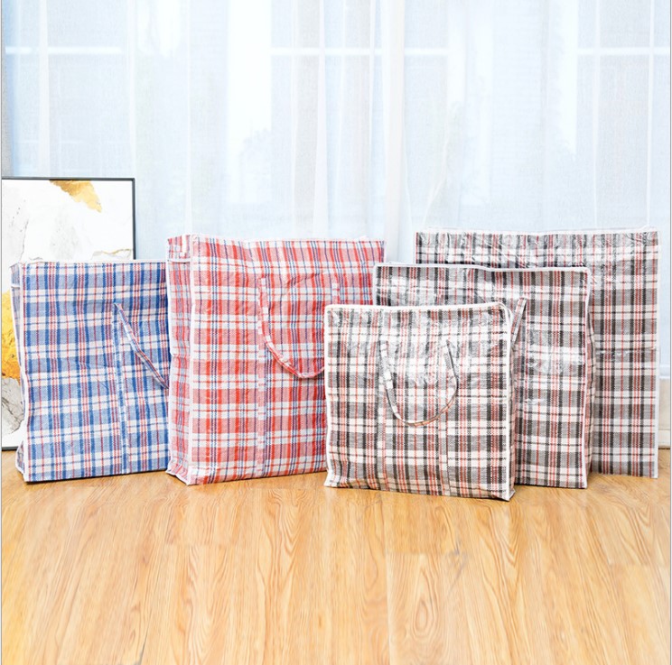 Gran capacidad móvil equipaje PP tejido bolsa engrosada rojo y azul bolsa de almacenamiento de ropa portátil plegable Portátil Bolsa de embalaje