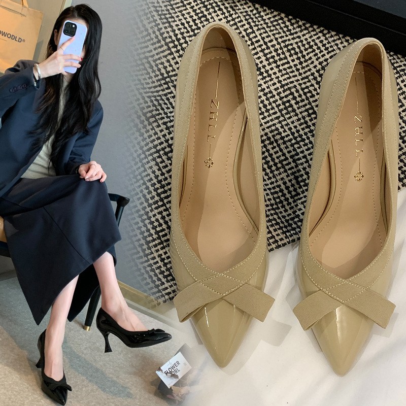B1003-10 purple magic exquisite plus size women's shoes nude high heels women's thin heel pointed 7cm wide foot fat foot shoes