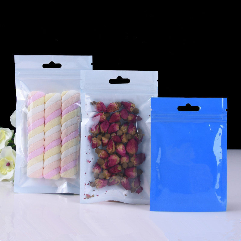 现货10.5*15蓝色珠光膜阴阳两面自封拉链凸凹袋 可装电子数码产品