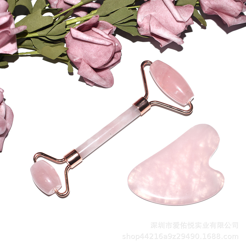 Venta al por mayor tablero de raspado jade rosa cristal dongling jade obsidiana masajeador cara adelgazamiento casa salón de belleza cara lifting