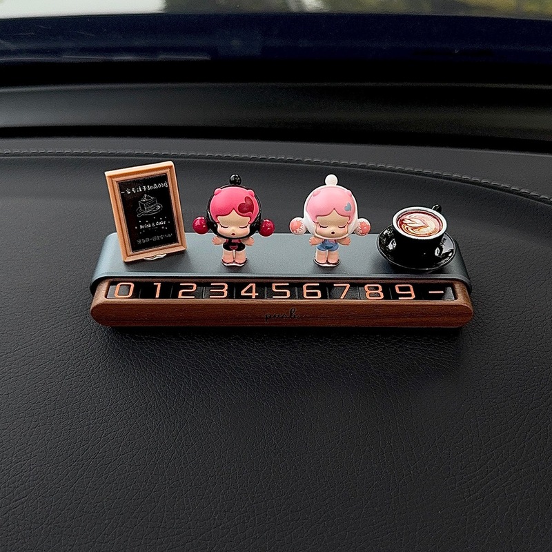 新しいバブルマート漫画車の一時駐車ナンバープレートクリエイティブ車内装飾車の移動ナンバープレート装飾|undefined