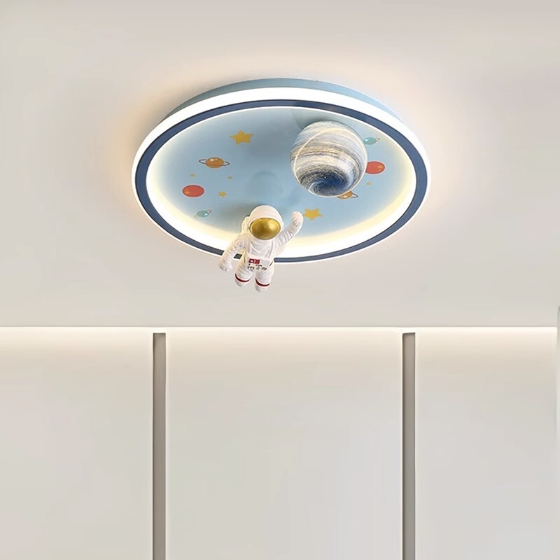 Children's Room Light Boy Astronaut Spaceman Cartoon Creative Room Light Nordic Simple Modern Planet Ceiling Light