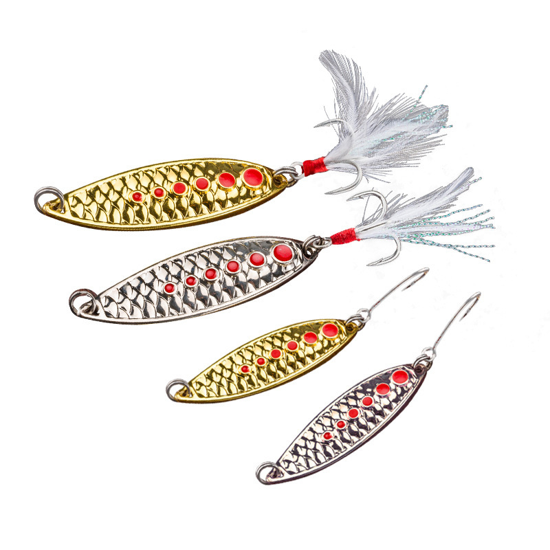 2 Pcs Leech Flutter Spoon Lure Metal Spoon Baits Fresh Water Bass Swimbait Tackle Gear