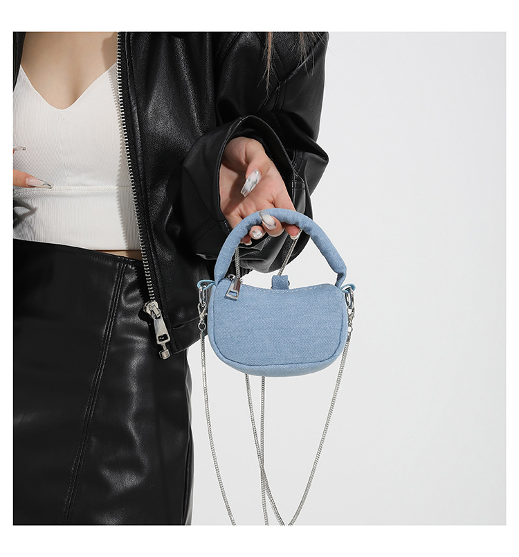 Mini borsa a mano per donna 2024 nuova borsa creativa in denim, borsa a tracolla da donna super piccola, borsa per cuffie_voghion.com