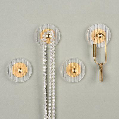 竖条纹亚克力挂钩强力无痕承重胶粘简约风衣帽粘钩不锈钢金属钩子|ru