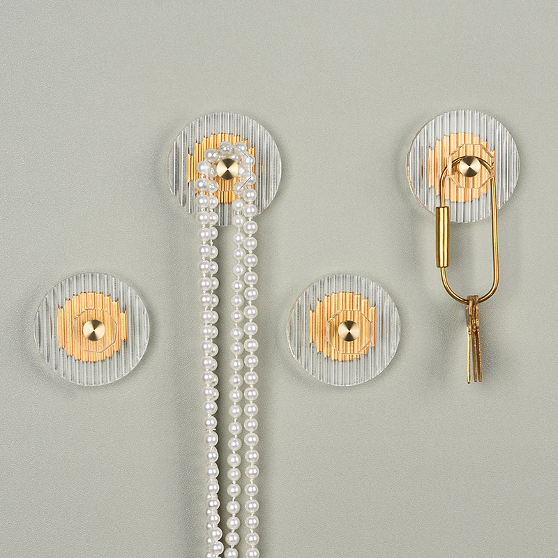 竖条纹亚克力挂钩强力无痕承重胶粘简约风衣帽粘钩不锈钢金属钩子|ru