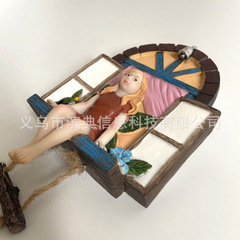 Window Fairy Resin Ornament Home Decor Craft Item Cute Creative Outdoor Girl Garden Decoration