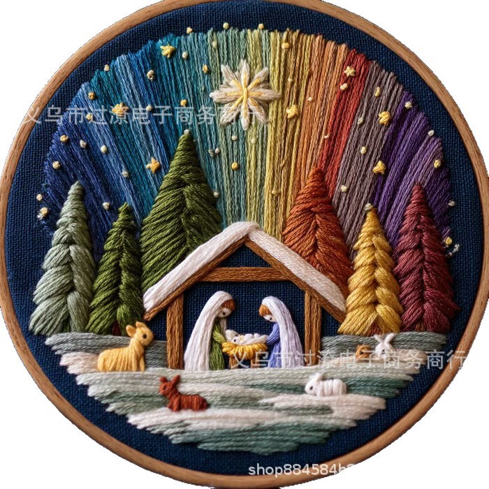 独立站新款Stitch the Holy StoryDIY神圣的故事诞生刺绣缝制套装|undefined