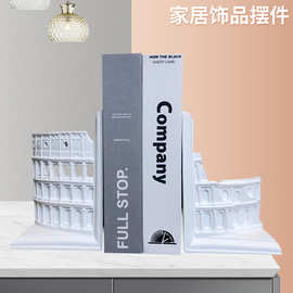 书柜装饰树脂工艺品摆件轻奢风装饰家居饰品书档桌面创意摆件批发