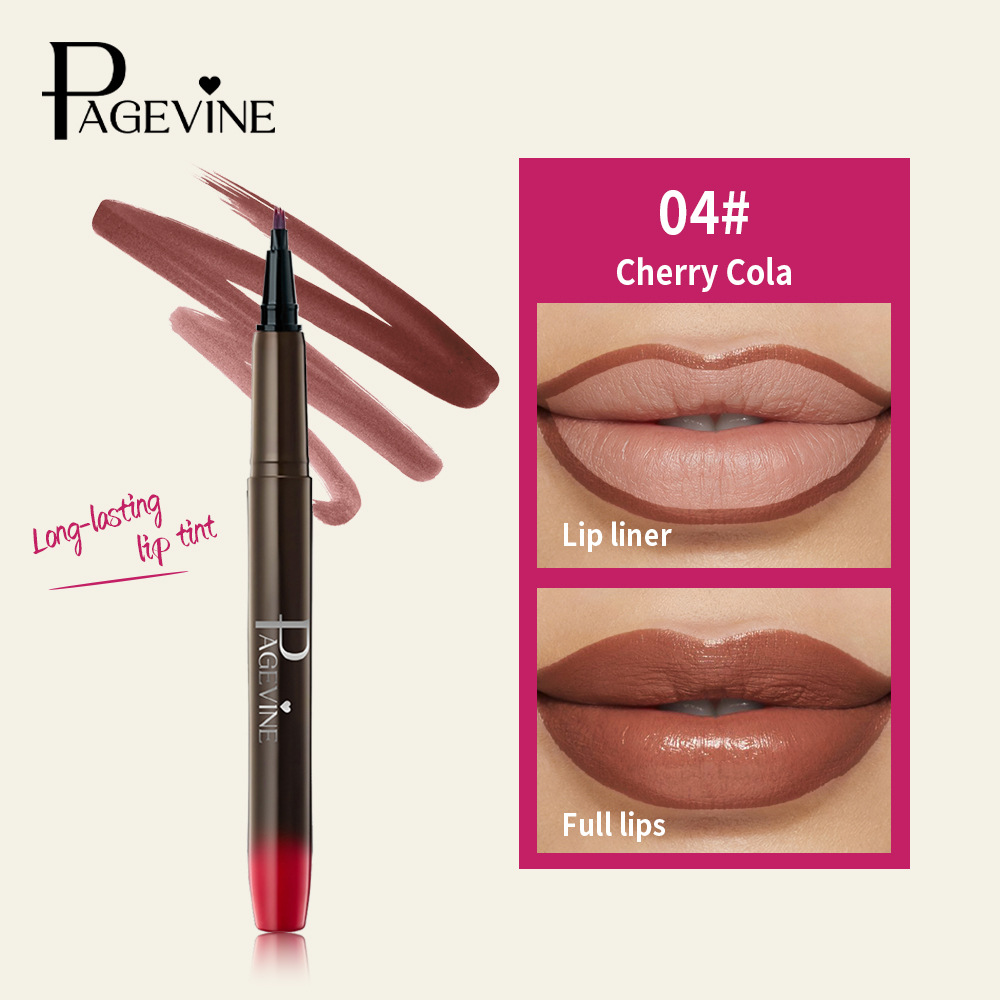 PAGE VINE Brush Lip Liner TK lápiz labial impermeable, anti-contracción, comercio exterior, no decoloración, humectante, suave niebla lápiz labial