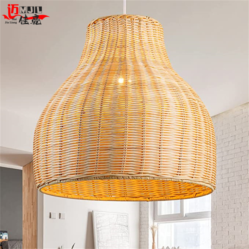 Bohemian rattan chandelier hand-woven wicker chandelier suitable for kitchen island restaurant living room factory direct supply