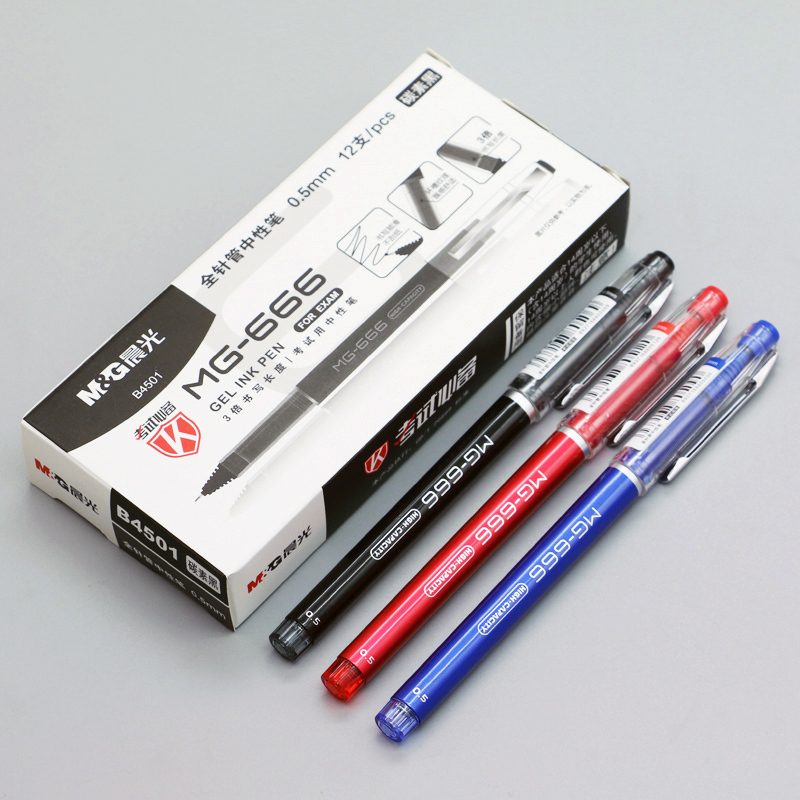 朝光大容量中性筆学生用agpb 4501全針管水筆サインペンmg666代替芯4196|undefined