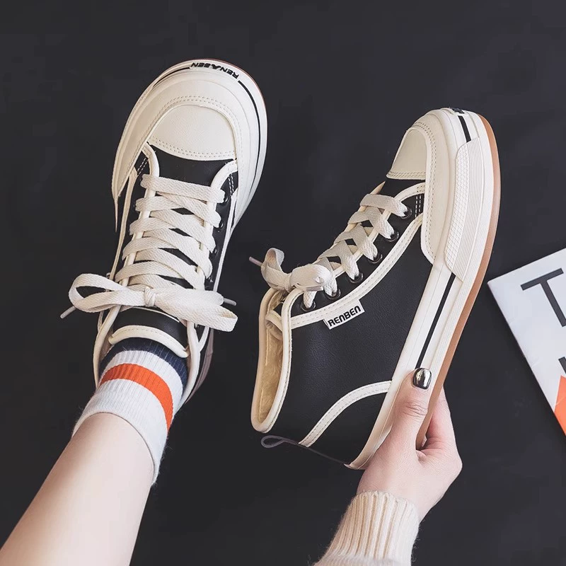 RB высокий бан холст обувь 2024 осень новый дикий стиль женская повседневная обувь