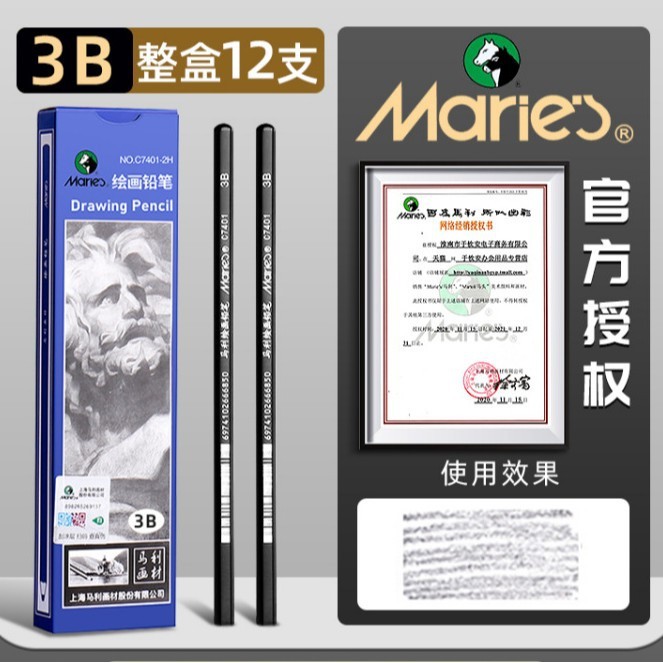 マーリー スケッチ鉛筆 美術学生描画 2B 木炭 C7401 ハードミディアム ソフト カーボンペン 4B 絵画スケッチ ペンボックス|undefined