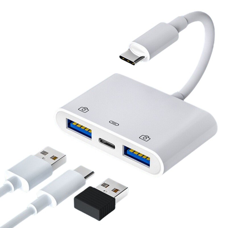 type c 3-in -1 USB3.0 charging conversion line Mobile OTG adapter with charging