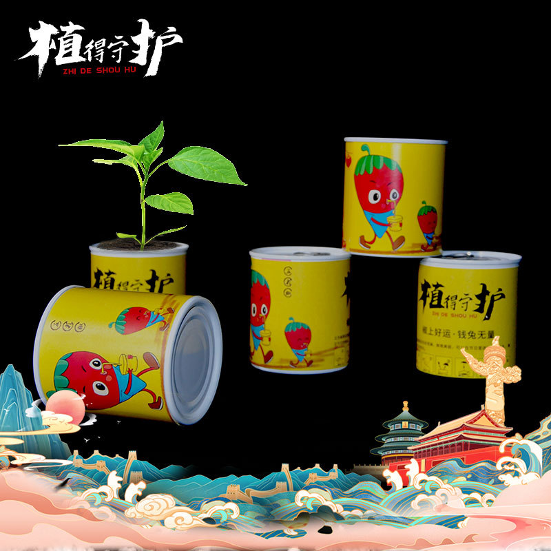 Planting canned pots and green plants for kindergarten children and…
