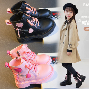 Girls' Boots 2025 Autum New Kidsren's Boots Boys Black Short Boots Soft Sole Kidsren's Spring and Autum Thin Boots for Women