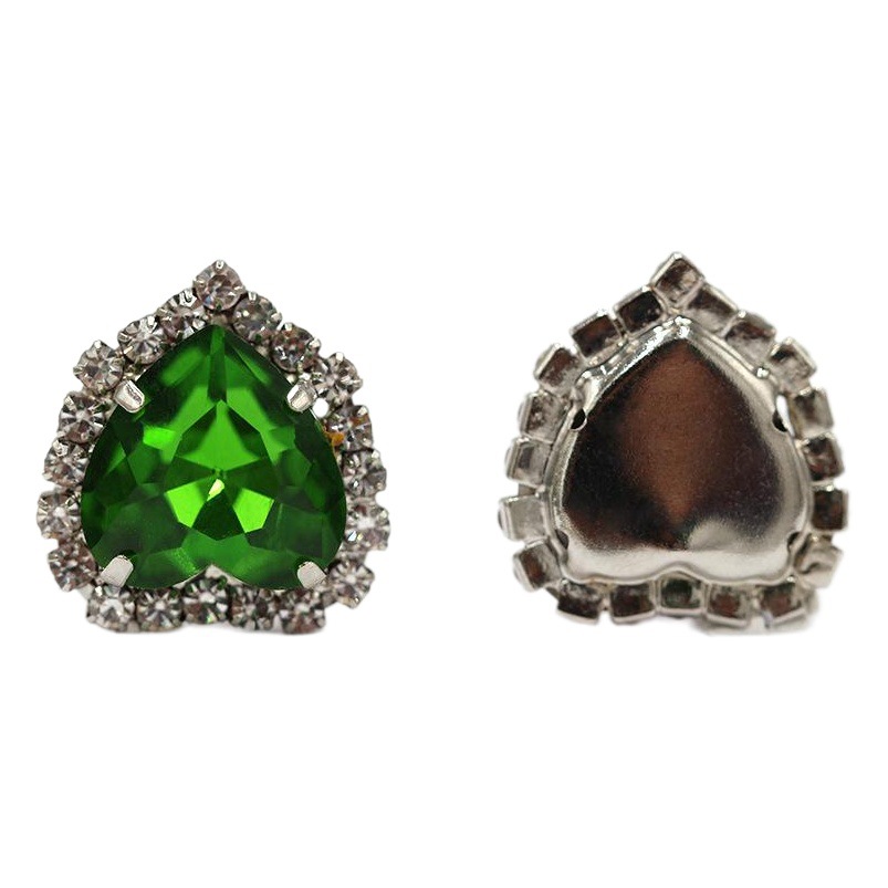 Perforación de garras de borde en forma de corazón transfronterizo Perforación artificial Perforación de diamantes cosidos a mano Adornos de zapatos Accesorios de joyería de ropa Hebilla de cristal de corazón de melocotón