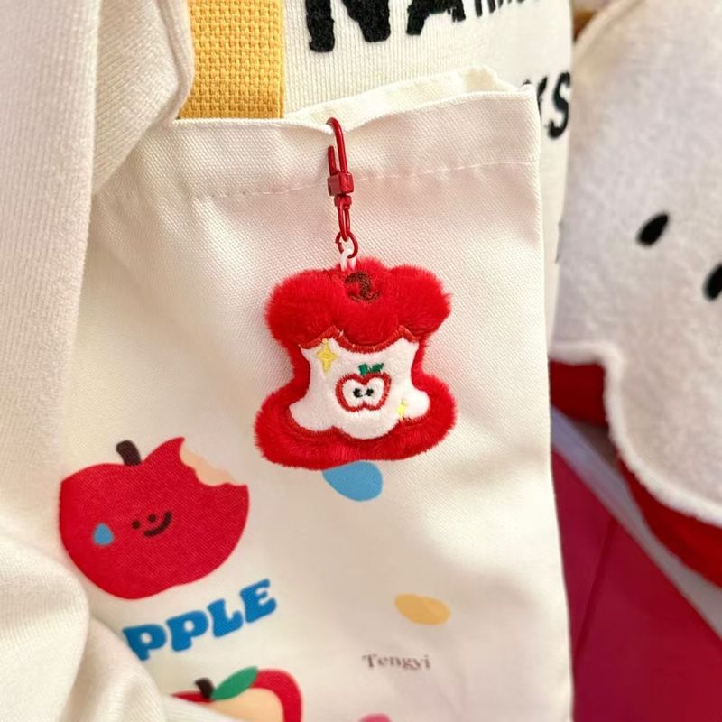 卡通猫咪苹果毛绒钥匙扣学生奖励礼品幼儿园书包包挂饰儿童小礼物|undefined