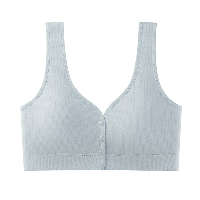 Ropa interior trasera de belleza para mujeres de mediana edad, sujetador estilo chaleco sin anillo de acero con hebilla frontal, sujetador de lactancia para madres de mediana edad y ancianos