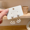 Retro fashionable small earrings with tassels, design silver needle, wholesale