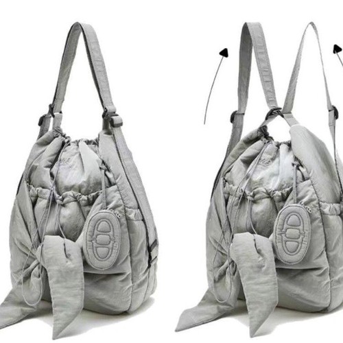 Korean ath cloud bag - bow strap designer style can be used for one shoulder and two shoulder casual dual-purpose bag large capacity
