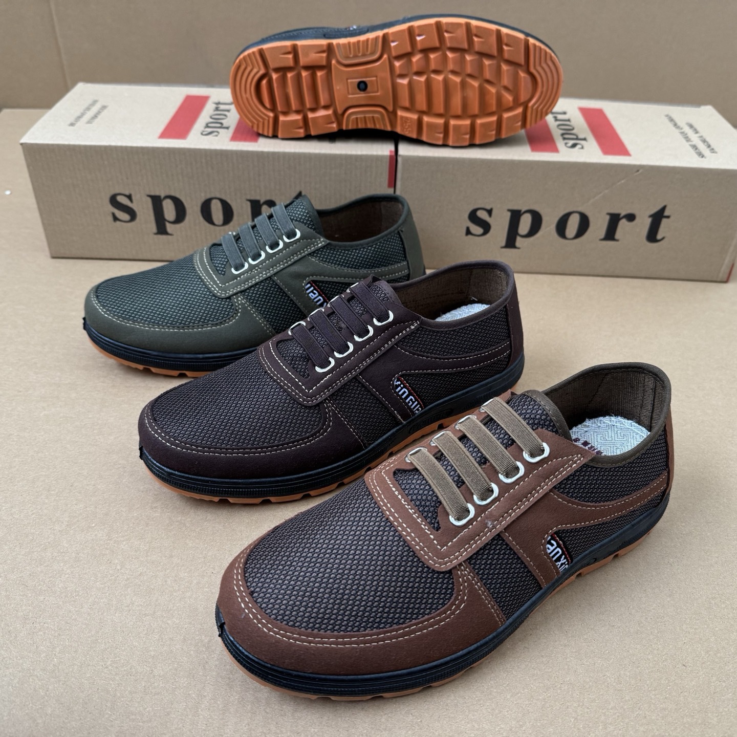 Old Beijing Cloth Shoes for Men, Classic Slip-On Style with Four Straps, Men's Casual Shoes, Outdoor Breathable Driver Work Shoes for Men