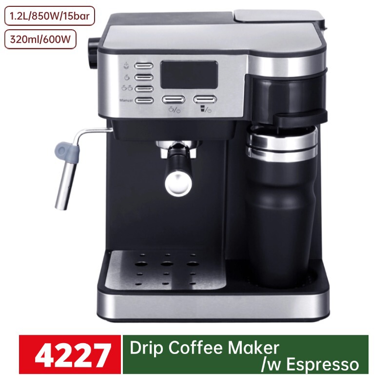 Semi-Automatic Two-In-One Espresso Machine High-Concentration Milk Coffee Machine Fancy Frothing Machine with Latte Art Pitcher Cross-Border Semi-Automatic Two-In-One Espresso Machine High-Concentration Milk Coffee Machine Fancy Frothing Machine with Latte Art Pitcher Cross-Border