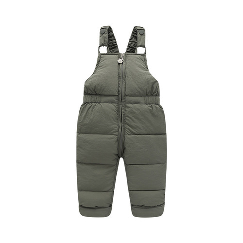 2026 Korean version of children's down cotton pants and bibs for autumn and winter, one-piece baby clothes, foreign trade children's wear wholesale