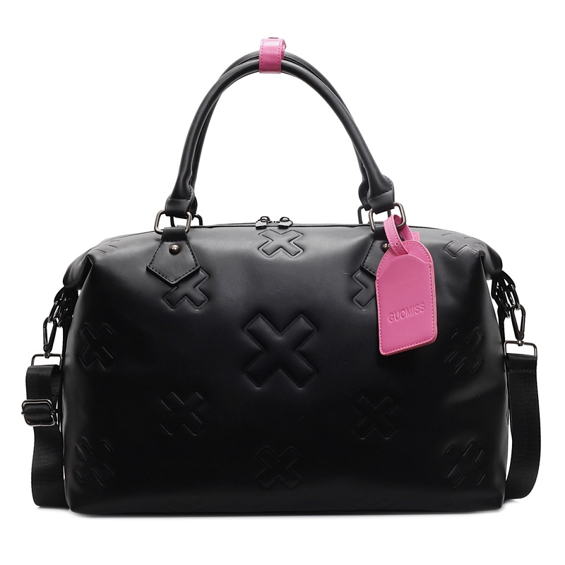 New Carry-On Travel Tote Bag Soft Leather Gym Bag For Women Fashionable Large Capacity Dry-Wet Separation Travel Bag - Thumbnail 5