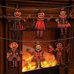 ハロウィンヴィンテージホオジロ木製ハロウィン木製カラフルな旗ペンダント装飾装飾品
