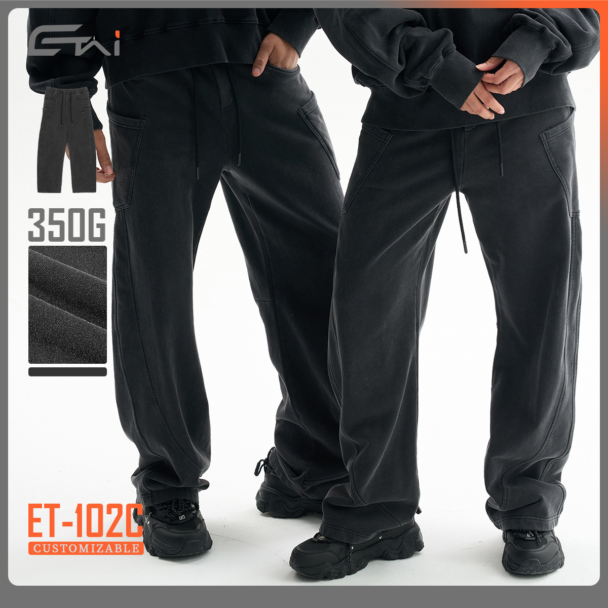 ETAI Hombre| Tendencia retro pesado algodón cimeta pantalones de alta calidad para hombres cosidos con cuerdas de dibujo pantalones casuales