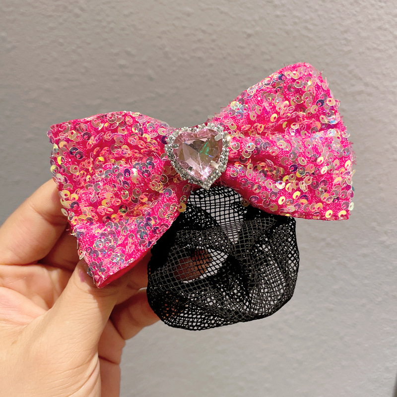 Clip de resorte para niños arco rosa clip de cabello para niñas bailar disco de cabello artefacto bola bolsillo de cabello accesorios para el cabello