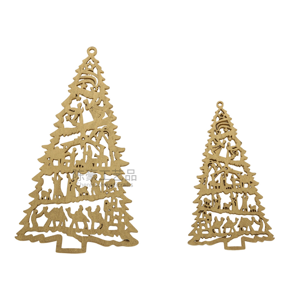 Colgante transfronterizo árbol de Navidad decoración colgante madera hueco Navidad colgante atmósfera de Navidad