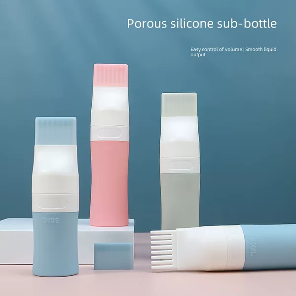 New Porous Silicone Bottling Shampoo Body Soap Lotion Small Bottling Portable Travel Set Bottle