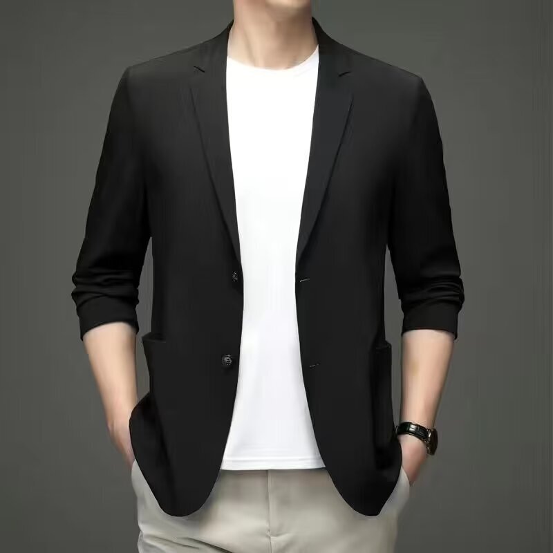 Cross-Border Summer Casual Men's Suit 2025 New Trendy Large Size Versatile Solid Color Waffle Shirt Cross-Border Summer Casual Men's Suit 2025 New Trendy Large Size Versatile Solid Color Waffle Shirt
