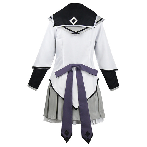 Magic Girl Madoka cosplay Sayaka Aizawa cosplay long black hair battle suit anime character Halloween