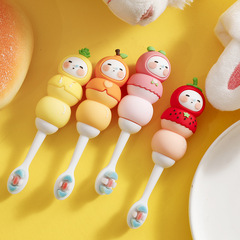 子供の万本の毛の手動のかわいい果物の歯ブラシの赤ちゃんの2-3-4-6歳の半歳以上の子供は歯の柔らかい毛を磨きます。