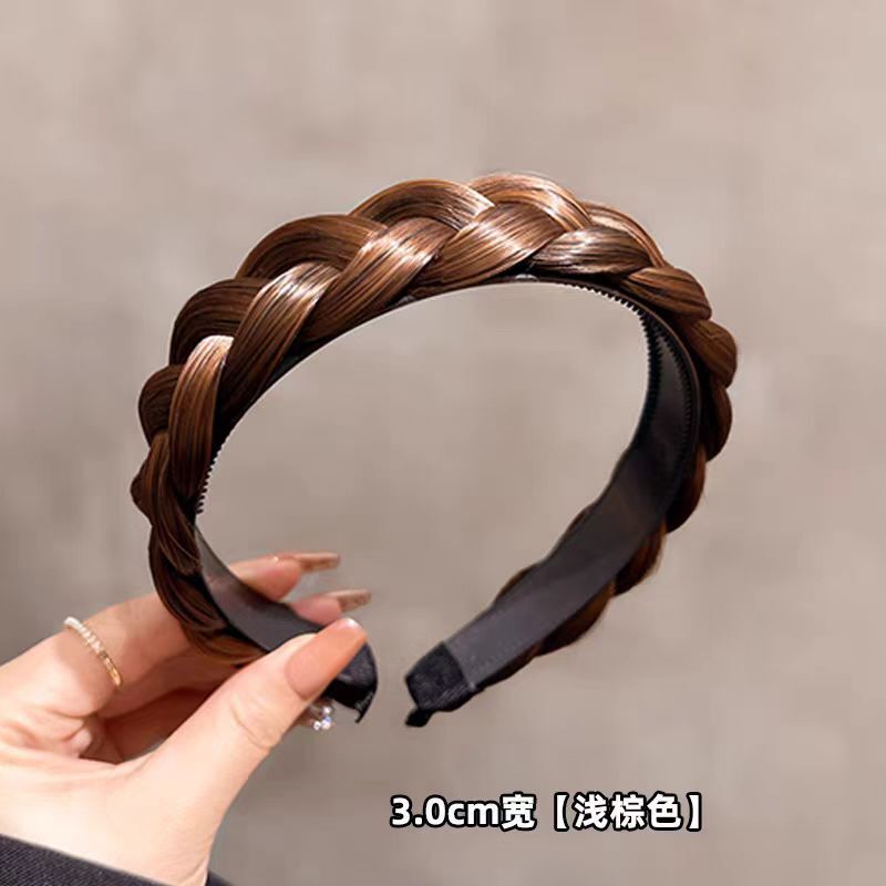 鱼骨辫假发发箍2025女款麻花辫发卡发捆头饰高颅顶显发量压发头箍|undefined