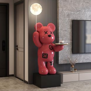 Large Internet-Famous Violent Bear Ornament Moon Lamp for Living Room Tv Cabinet, Floor-Standing Home Decoration, High-End and Classy