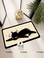 Cartoon Cat Bathroom Water Absorbent Mat, Non-Slip Home Use, Dian Silicon Earth Foot Mat, Entrance Rugs