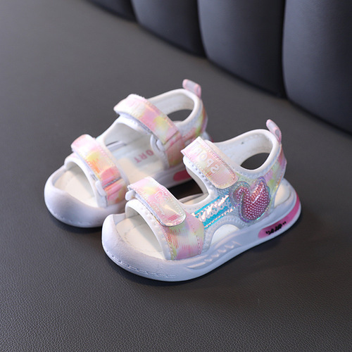 Girls Baotou Sandals  Summer New Lightweight Baby Casual Sandals Beach Shoes Baby Soft Soled Toddler Shoes