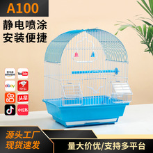 虎皮牡丹鹦鹉鸟笼小型小号文鸟珍珠家用金属铁艺繁殖笼家用别墅鸟