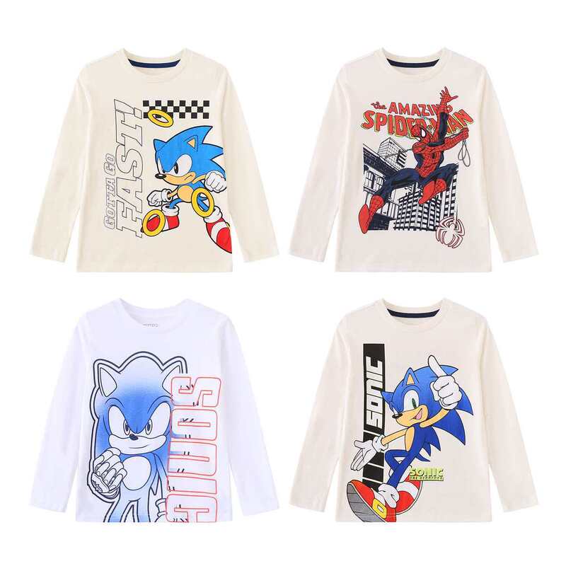 2026 New European and American Style Cartoon Boys' T-Shirt, Spring and Autumn Children's Pullover, Boys' Long-Sleeve Base Shirt 2026 New European and American Style Cartoon Boys' T-Shirt, Spring and Autumn Children's Pullover, Boys' Long-Sleeve Base Shirt