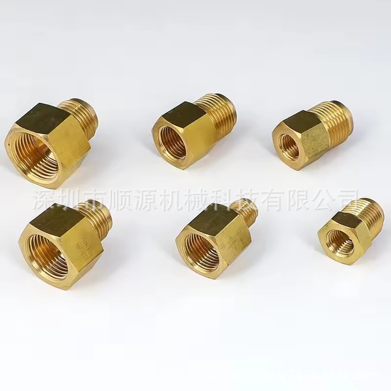 厂家供应全铜2分4分内牙扩口直接 NPT美标螺纹压力表转换接头